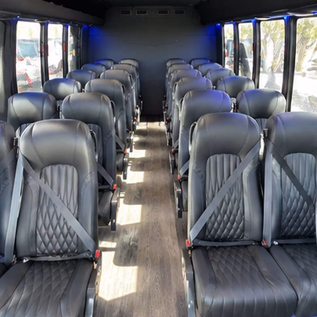 warwick 25 passenger minibus inside